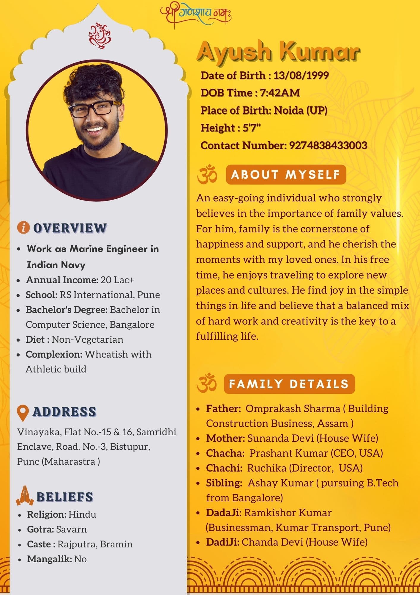 Hindu classic elegant Biodata 252